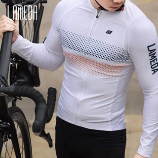  Lameda Nam Dài Tay Đi Xe Đạp Jersey Nhanh Khô Thoáng Khí Mùa Xuân Xe Đạp Jersey Đua Quần Áo MTB Jersey Người Có Túi 
