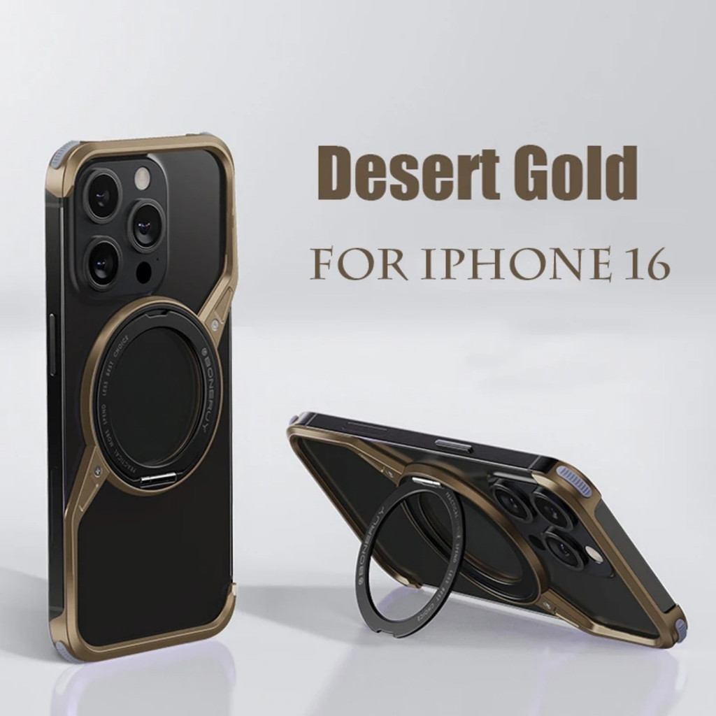 Vỏ điện thoại hợp kim nhôm HOCE cho iPhone 14 15 16 Pro Max 360° Giá đỡ xoay Vỏ bảo vệ chống sốc tản nhiệt không khung bằng kim loại