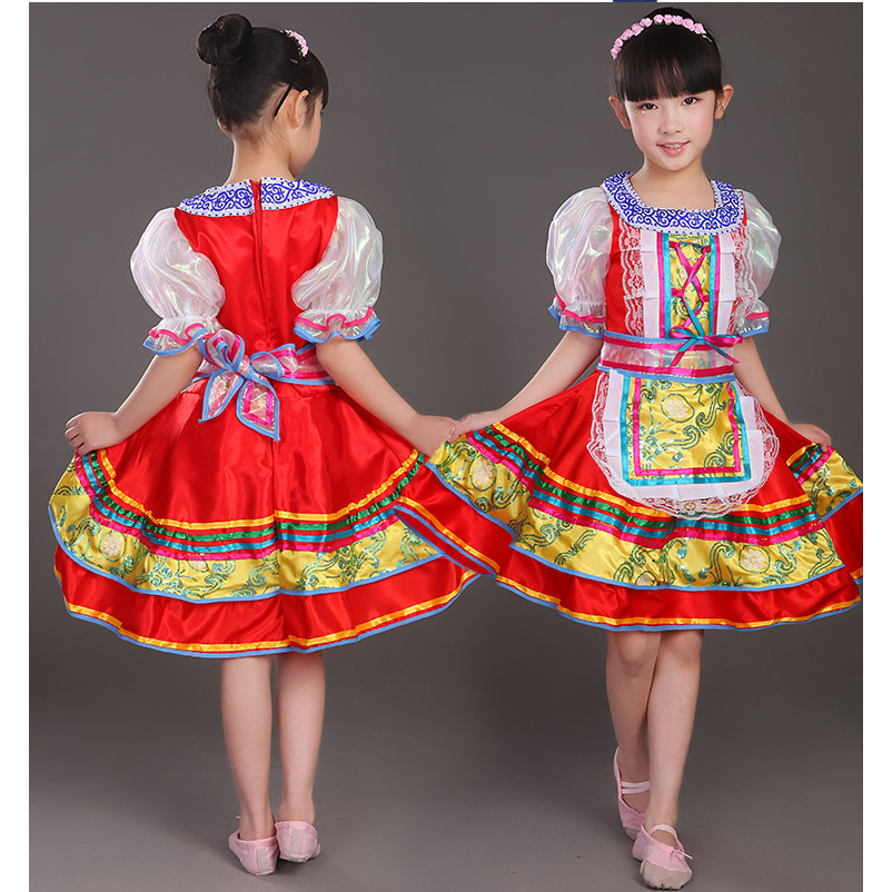 Trang phục bé gái Phong cách tòa án Đầm công chúa Nga Trang phục truyền thống Ukraine Belarus Phần L