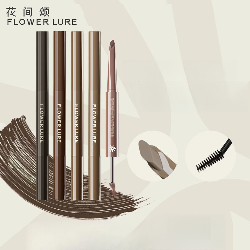 Bút chì kẻ lông mày FLOWER LURE kiểm soát dầu lâu dài, đầu chạm, kem nhuộm khô, trong suốt