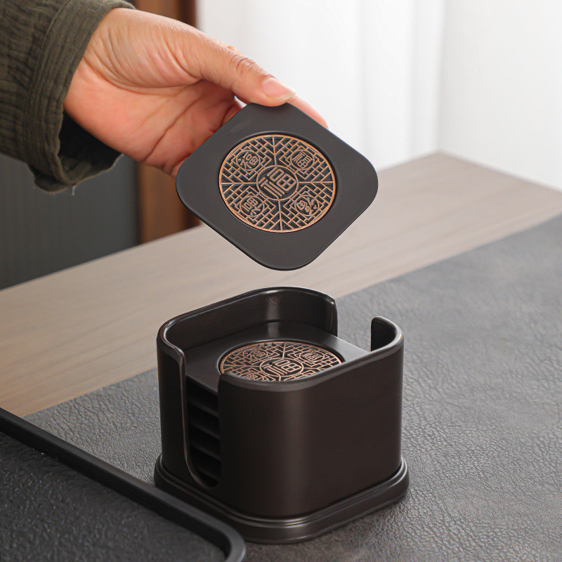 Bakelite Trà Coaster Chống bỏng Trà Giá Đỡ Văn Phòng Cách Nhiệt Pad Wufu Trà Lễ Coaster Cao Cấp Kung