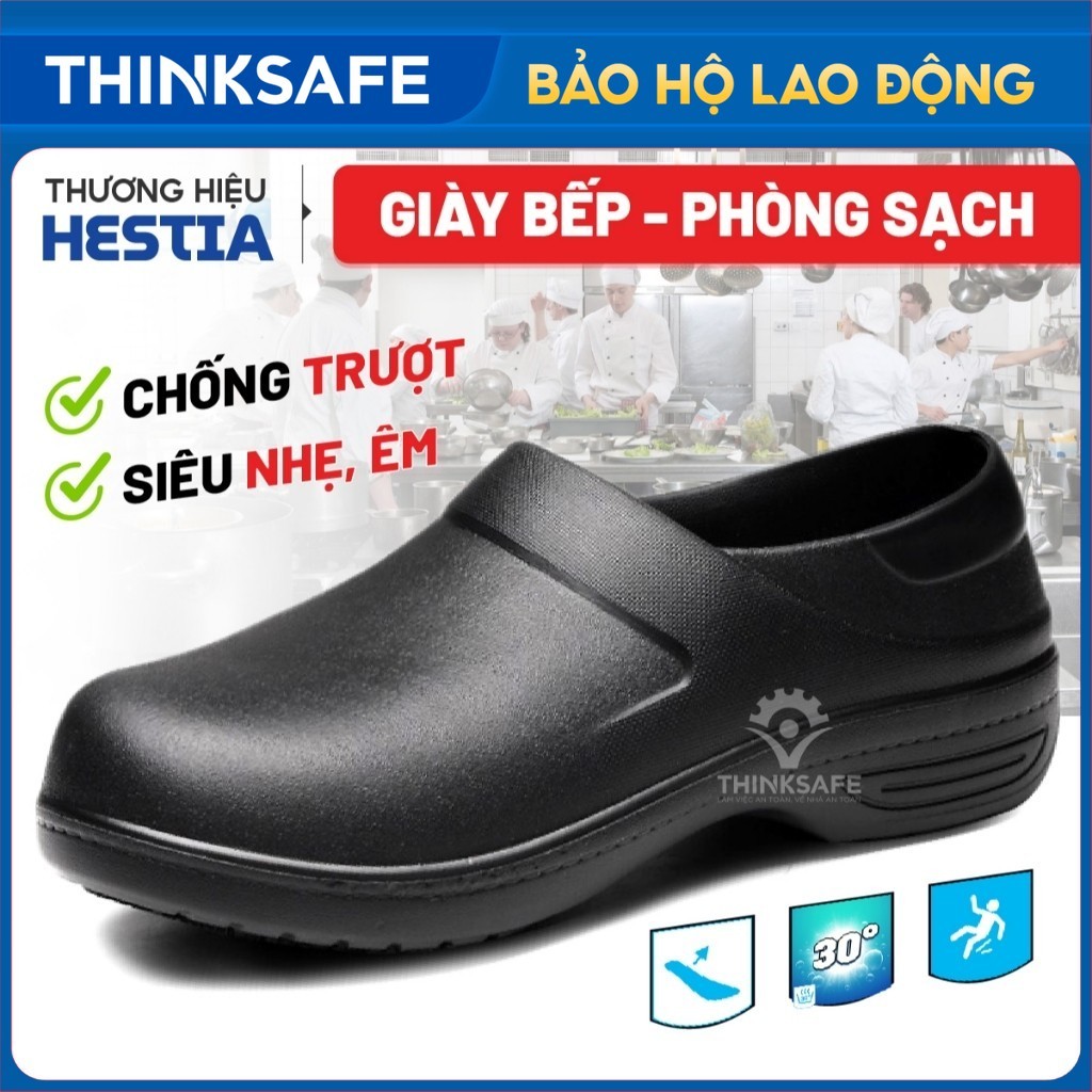Giày bếp chống trượt Hestia giày bảo hộ siêu nhẹ chống nước dùng cho bệnh viện, khách sạn Giày phòng sạch - THINKSAFE