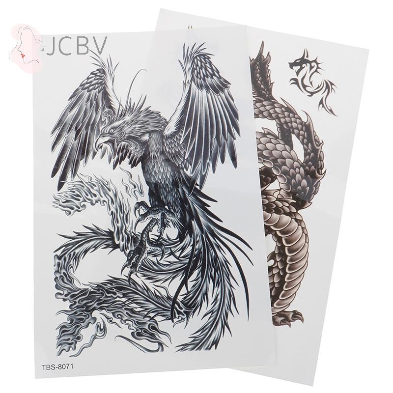 [JCBV] Nhãn dán tạm thời chống thấm nướcTattoo Dragon Phoenix Body Arm Leg Art Sticker Cool COD