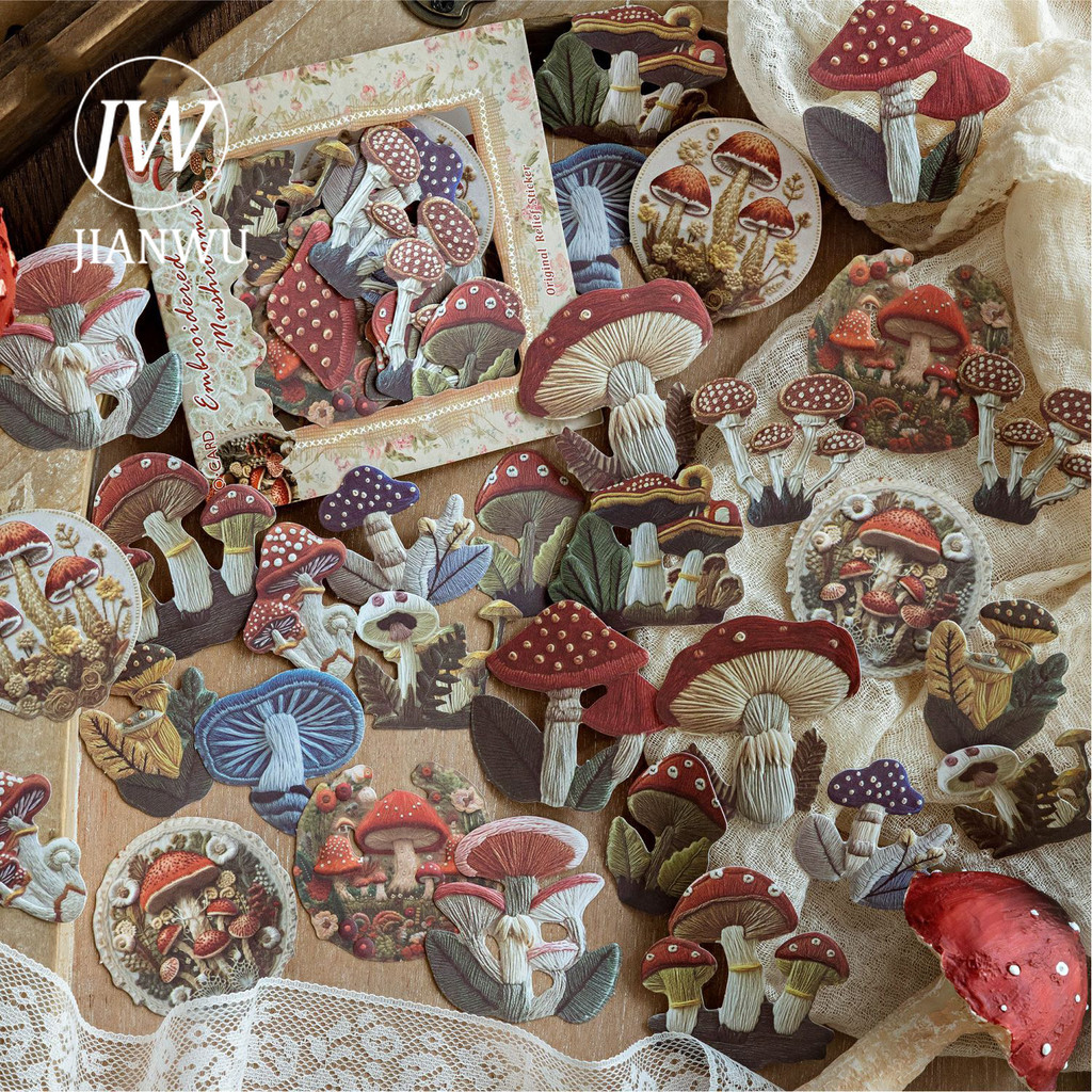 JIANWU Thêu Truyện Series Vintage Hoa Bướm Phong Cảnh Chất Liệu Cắt Dán Giảm Sáng Tạo Tạp Chí Văn Ph