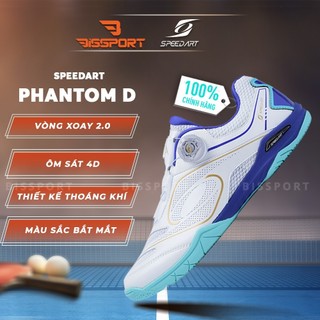 Giày Bóng Bàn Speed Art Phantom D Chính Hãng - Trắng Viền Tím - Hiệu Suất Tối Ưu, Đàn Hồi - Bền - Chống Chấn - Ổn Định
