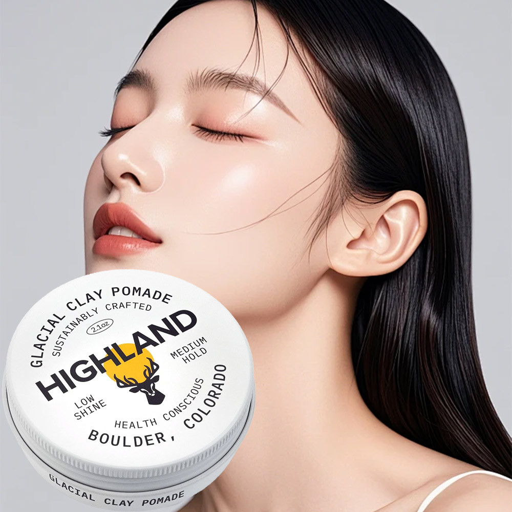 Highland Glacial Hair Clay Pomade - Award Winning Hair Styling Clay - 2.1 Oz
