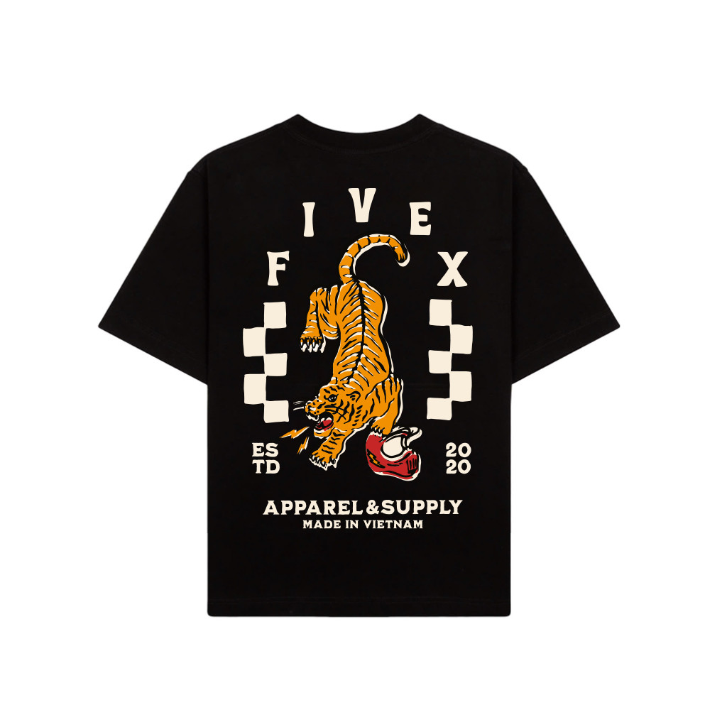 FIVEX TIGER STRIKE TEE - BLACK