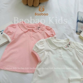 [BAOBAO-ODER] ÁO THUN CỘC TAY PHỒNG CỔ SEN TAI THỎ XINH XẮN CHO BÉ GÁI -MZ2048