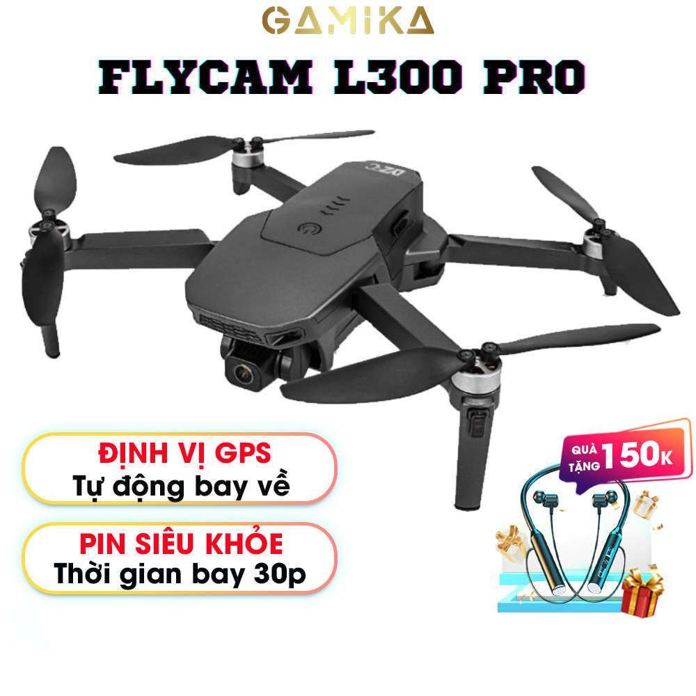 Flycam L300 PRO, có GPS, máy bay điều khiển từ xa có gimbal chống rung, chụp ảnh chất lượng 1080p, t