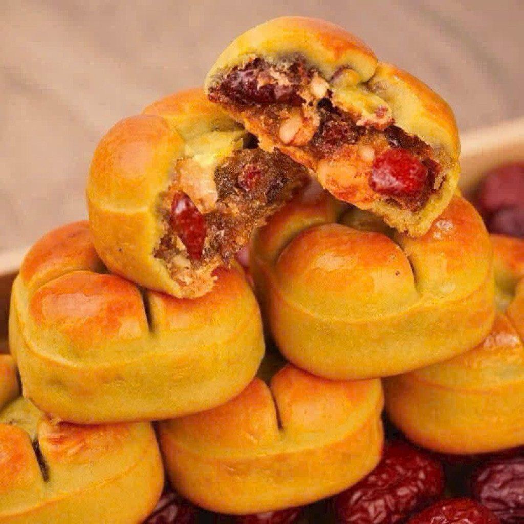 500gr Bánh Chà Là Táo Đỏ, Óc Chó, Khoai Mỡ Dinh Dưỡng Không Đường (18-19 chiếc)