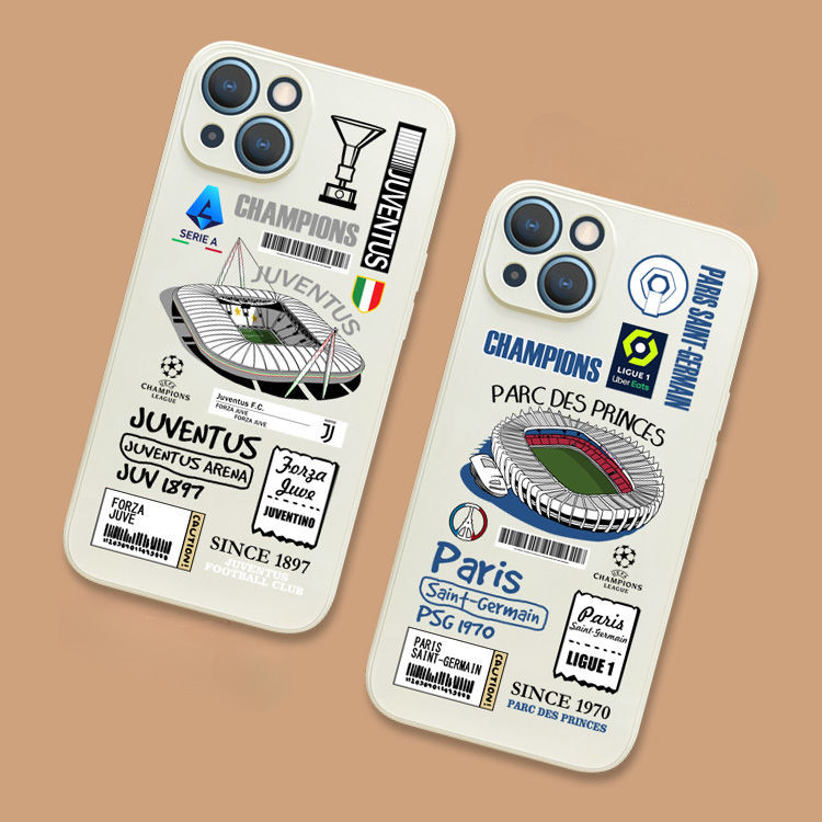 Ốp điện thoại Juventus Milan Chelsea cho iPhone 16, iPhone 17, 15, 14, 13, 12, 11 Pro Max Vỏ mềm bón