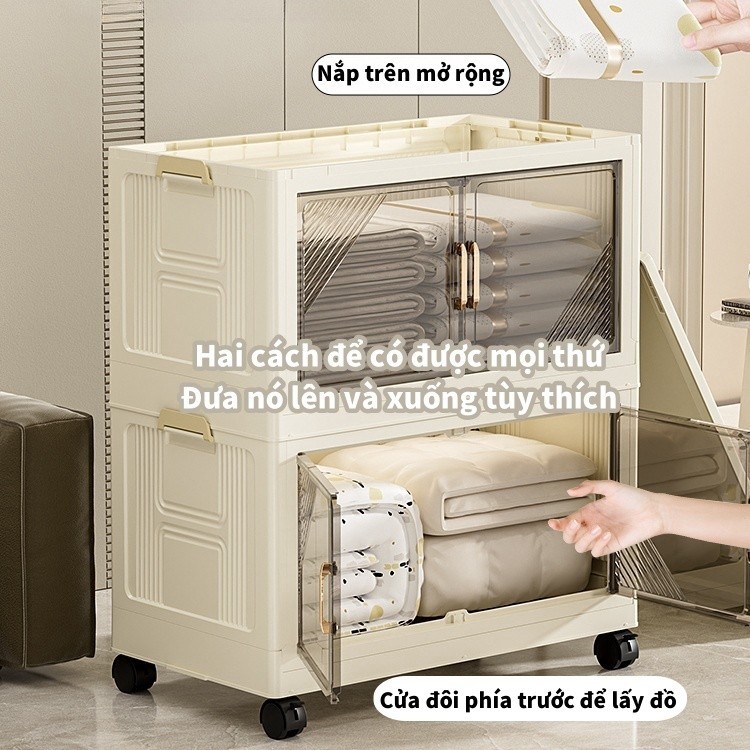 Tủ đựng đồ gấp mới không cần lắp đặt, chịu lực tốt, tủ đẹp, chất liệu nhựa PP mẹ và bé, đựng quần áo và đồ lặt vặt | BigBuy360 - bigbuy360.vn