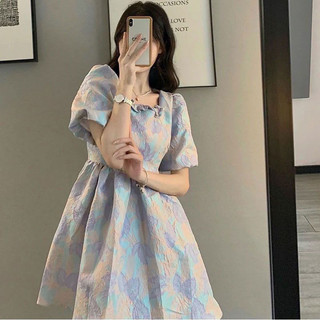 Daxingzhe Hàn Quốc Puff Tay Đầm Nữ Phong Cách Mới Thiết Kế Nhẹ Nhàng Niche Palace Puff Váy