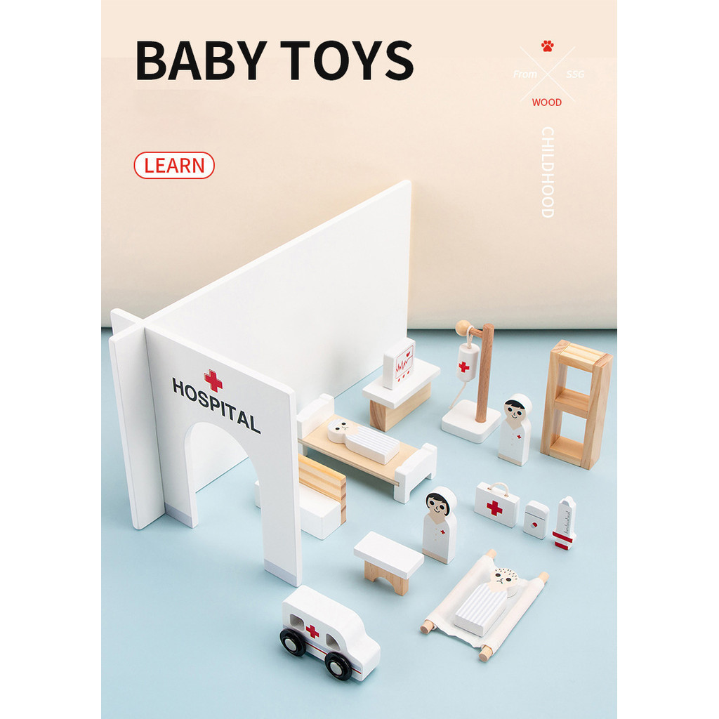 Đồ chơi mô phỏng bệnh viện mini  bộ dụng cụ y tế nhập vai y tá quà tặng cho bé 3-6 tuổi Kid Center -