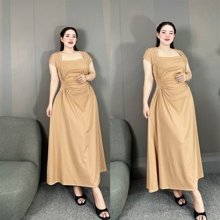 Đầm dài nhún eo thun co giãn đe55