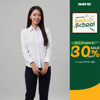 Áo sơ mi nữ dài tay trắng May10 mã AT011