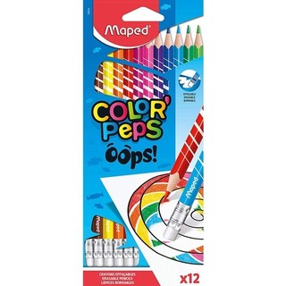 Chì màu maped có gôm oops 12 màu 832812 - maped