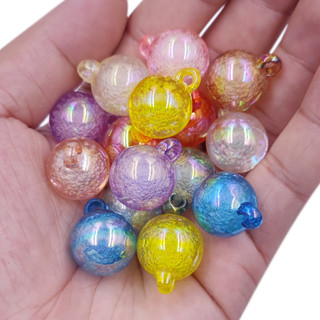 5 Chiếc 16 Mm Acrylic Tròn Mịn Sáng AB Bong Bóng Mặt Dây Chuyền Hạt Để Làm Đồ Trang Sức