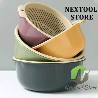 Giỏ đựng nước hai lớp Giỏ giặt Nhà bếp di động Thoát nước rỗng Rửa gạo Giỏ thoát nước đa năng
