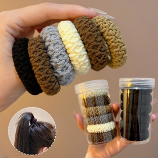  【Phụ Kiện Tóc Set 6 Hộp Dây Buộc Tóc Dây Cao Su Đuôi Ngựa Cao Đàn Hồi Cao Dày  Đơn Giản Thời Trang Hàn Quốc 