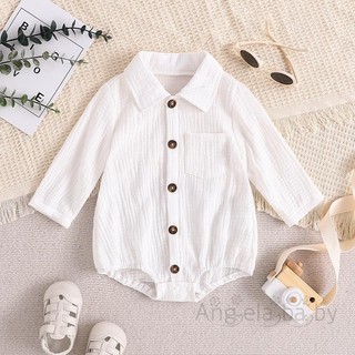 Áo liền quần dài tay cổ rẽ màu trơn Hian-Baby