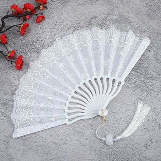 Quạt gấp phong cách cổ quạt hoa hồng Quạt phong cách cổ quạt sườn xám Quạt Hán phục quạt gấp Quạt múa quạt nữ quạt lưới đỏ
