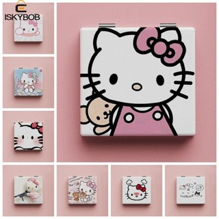 Gương mèo fujiou kitty, gương gấp mèo kt di động họa tiết hai mặt, gương hoàn hảo anime dễ thương gương trang điểm kitty hai mặt bên ngoài
