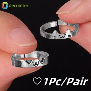  1 Cái   cặp Nhẫn Cặp Đôi Động Vật Hoạt Hình Dễ Thương- Có Thể Điều Chỉnh Ins Cầu Vồng Kim Cương Đeo Tay- Lãng Mạn 2 Trong 1 Chó Mèo Cặp Đôi Phụ Kiện Tay 