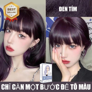 Thuốc nhuộm tóc màu tím, thuốc nhuộm tóc đen tím😀style fit, không cần tẩy tại nhà