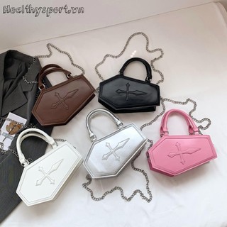 Túi đeo vai thông thường bằng da PU hình quan tài nữ Túi Satchel thời trang chắc chắn
