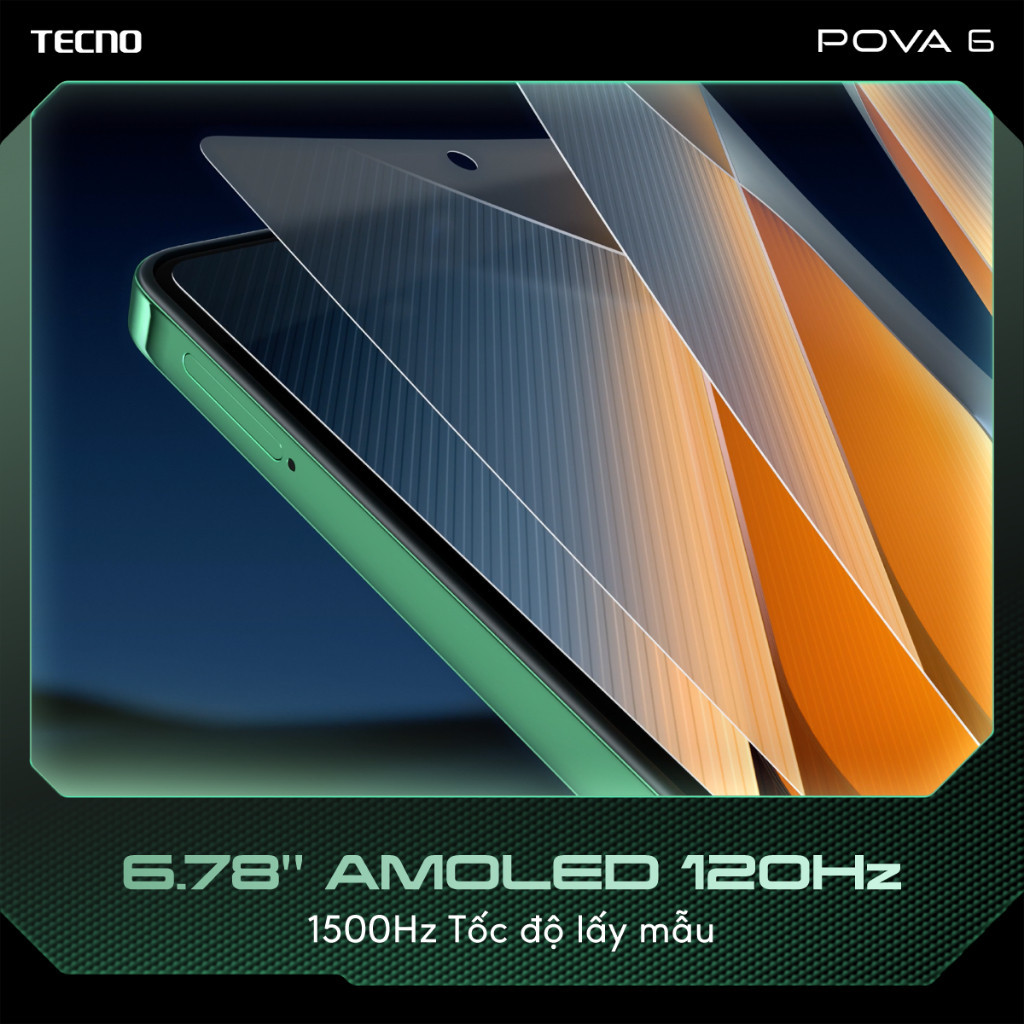 Điện thoại gaming Tecno Pova 6 (8+8)GB/256GB I 6000mAh + 70W I AMOLED 120Hz I 108MP | BigBuy360 - bigbuy360.vn