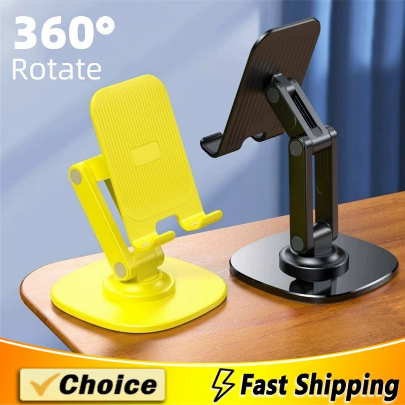 Metal 360° rotating mobile phone holder Foldable desktop mobile phone support Lazy tablet portable m