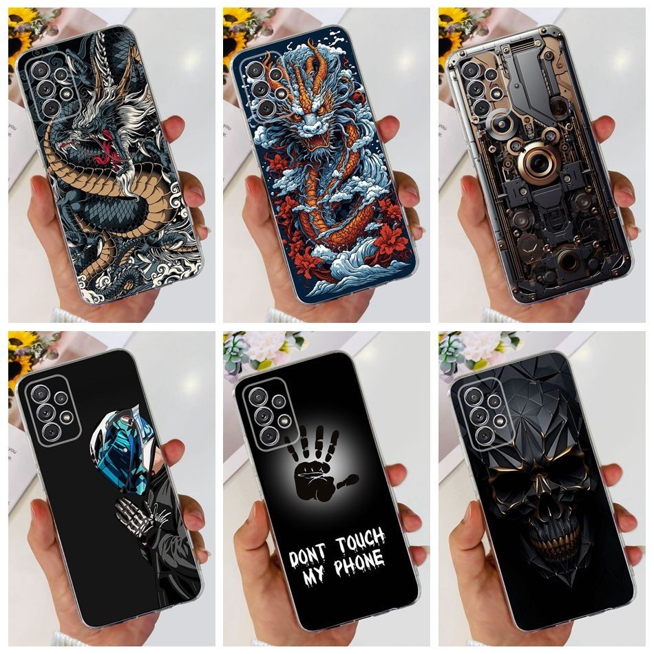 Dành Cho Samsung Galaxy A52 A52s 5G Thời Trang Rồng Phong Cách Kim Loại Vỏ SamsungA52 A 52 52S 5G Si