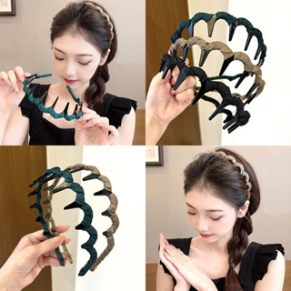 Haimeikang Mới Vải Quấn Sóng Lớn Đầu Ngọt Ngào Nữ Đầu Cao Chống Trơn Trượt Với Răng Rửa Mặt Băng Đô Phụ Kiện Tóc Đơn Giản