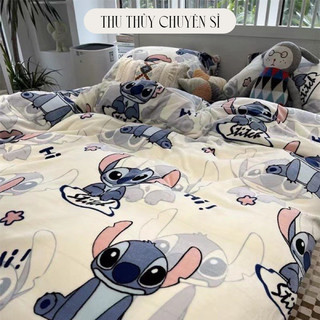 Sét bộ ga gối hình mặt gấu biu biu stitch hoạt hình