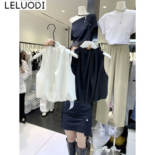 Áo sơ mi dáng rộng không tay màu trơn phong cách Pháp] Giao hàng Slimer Look Top dáng rộng [Giờ [48 Áo thun cao cấp] RBRT ngoài mùa