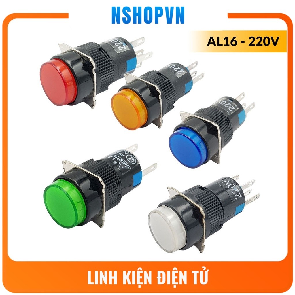 Nút nhấn nhả có đèn AL6-M 220V, nút nhấn không giữ trạng thái