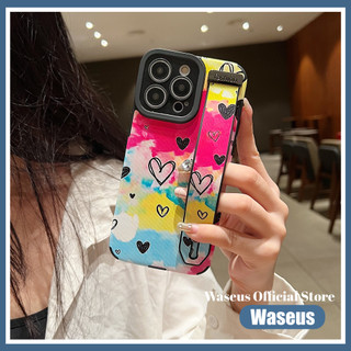 Ốp Điện Thoại Hình Trái Tim Sống Động Cho iPhone 16 Pro Max 15 14 13 12 11 Pro Max 7 8 Plus XS Max XR X Có Dây Đeo Tay Cho Sáng Tạo