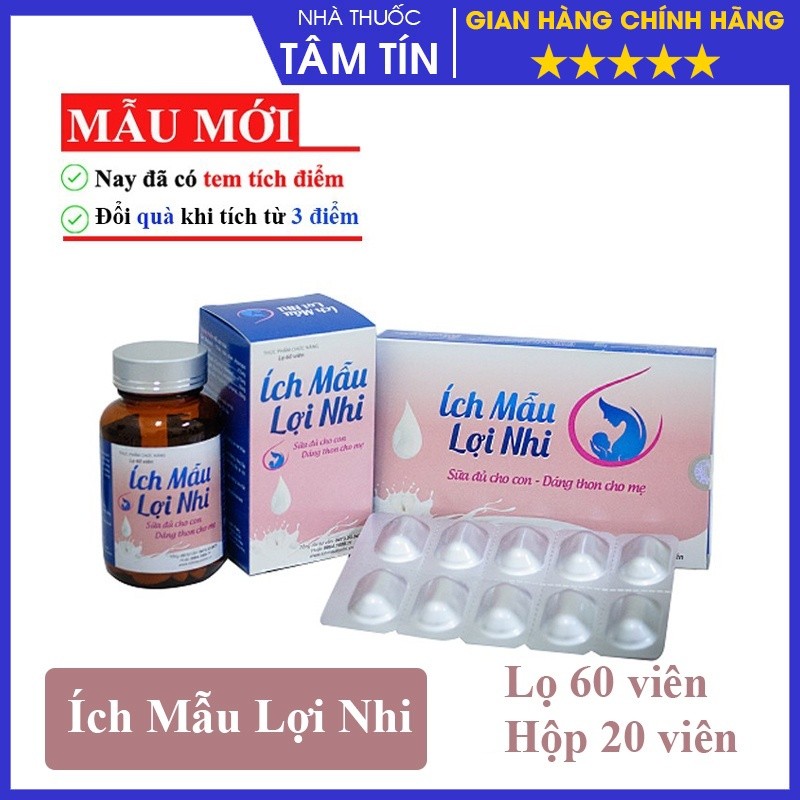 [CHÍNH HÃNG ] ÍCH MẪU LỢI NHI - kích thích tăng tiết sữa cho mẹ - Có tem tích điểm chính hãng