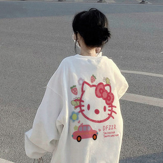 Áo sweatshirt hot nhất hiện mùa đông nữ Xám form rộng áo khoác Hello Kitty xinh outerity local brand SALUTE
