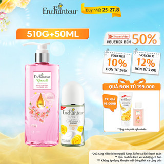 Combo Sữa tắm Enchanteur Naturelle hương hoa Iris 510g + Lăn Khử Mùi Hương Nước Hoa Charming 50ml