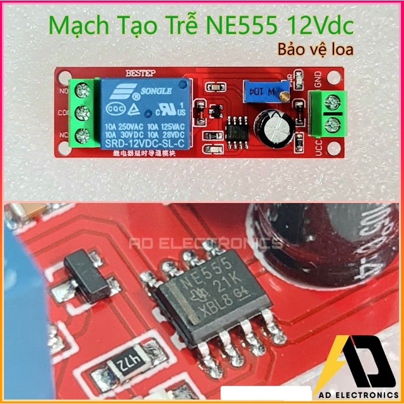 Module Mạch Relay Tạo Trễ NE555 5V - 12V BESTEP Chống Bụp Dùng Bảo vệ Loa, Đóng Ngắt / Bật Tắt Thiết