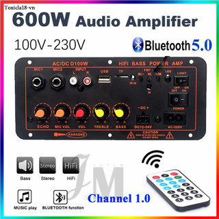 Bảng Mạch Khuếch Đại Âm Thanh 600W Bluetooth 5.0 D100 12V 24V 220V D100 D300 Chuyên Dụng
