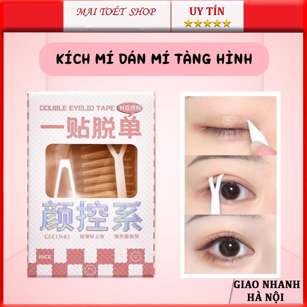 Kích mí tàng hình GECOMO 90 Miếng trong suốt tặng kèm keo tạo mắt hai mí chống thấm nước cao cấp