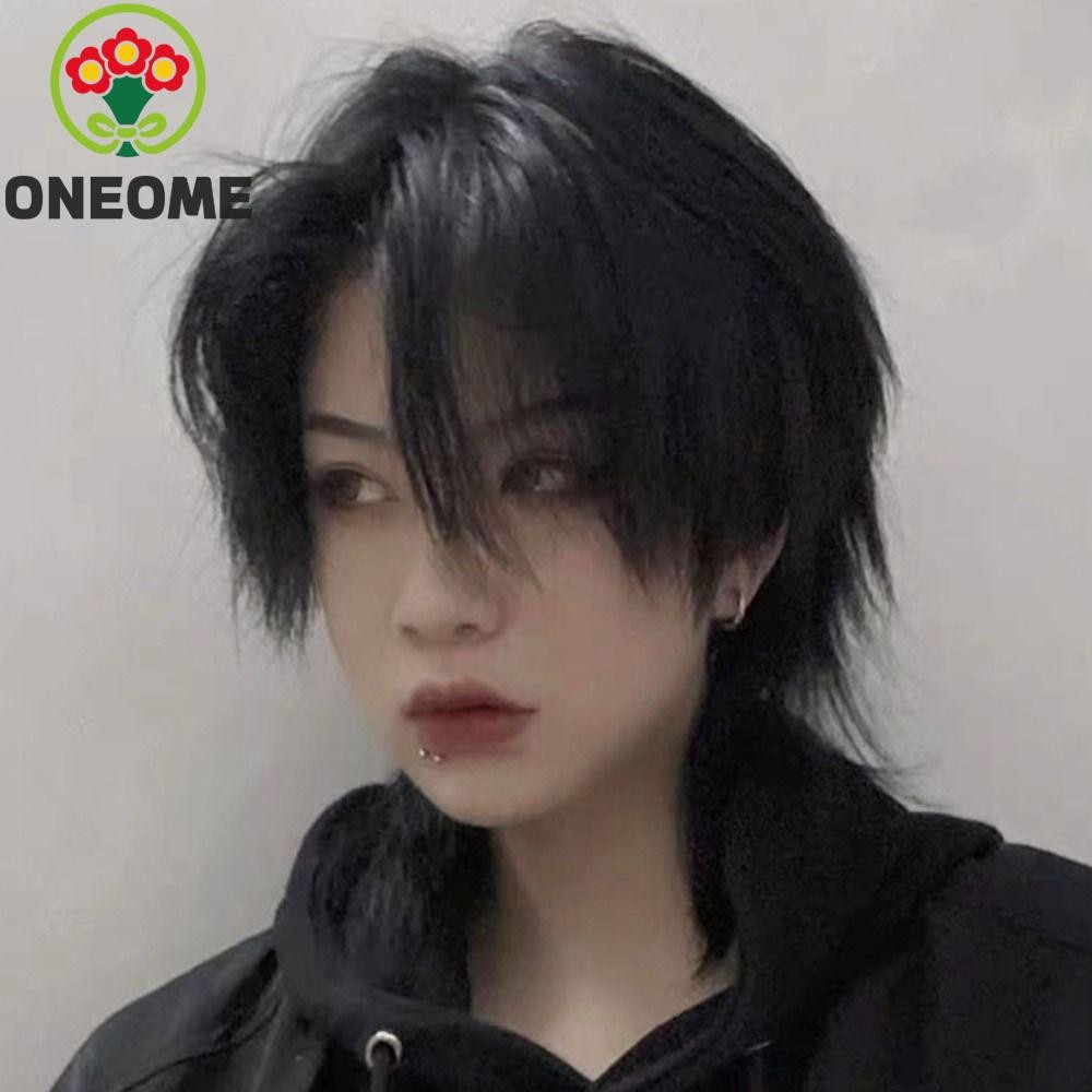 Tóc giả đầu Mullet với đuôi sói tổng hợp Bangs hàng ngày