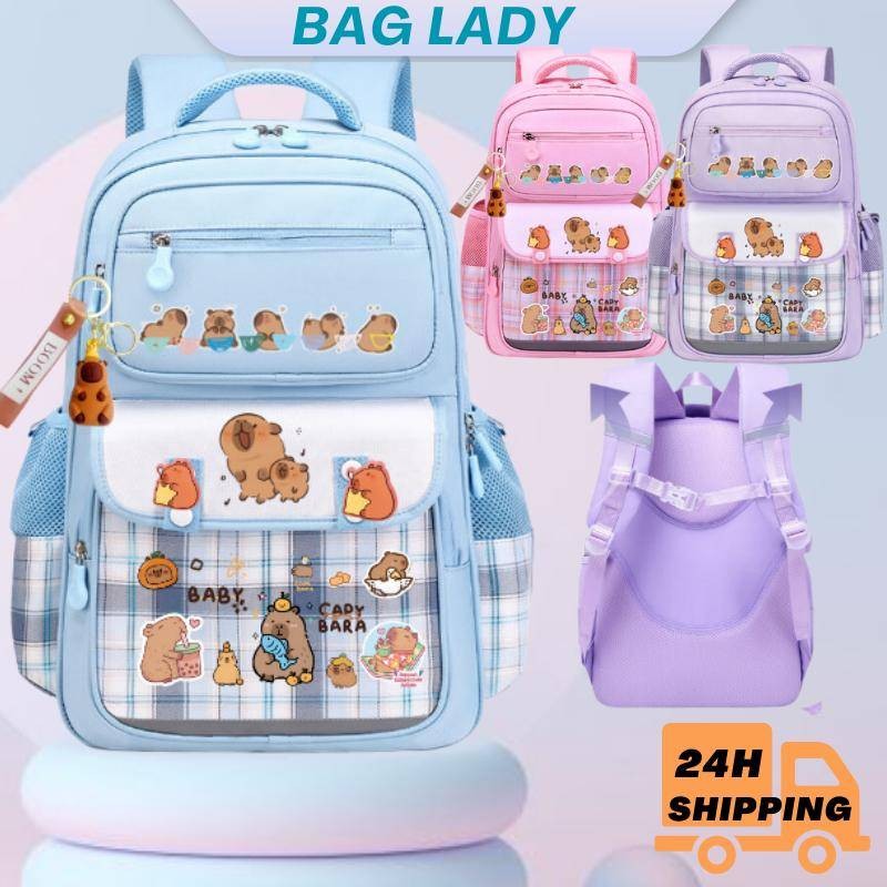 cặp học sinh cấp 1 Kapibara balo đi học cặp học sinh ba lô balo học sinh cấp 2 balo trẻ em ba lô đi 