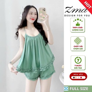 Bộ Đồ Ngủ Nữ 2 Dây Chất Lụa Mát Mặc Nhà Mùa Hè Cao Cấp