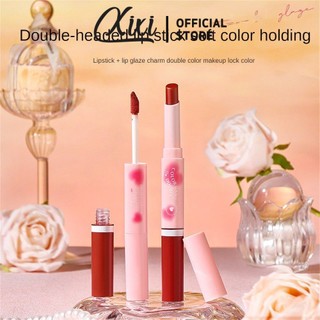  Gương nước bóng hai đầu BAXI Velvet Matte Lipstick chống thấm nước và không dễ phai màu Son bóng