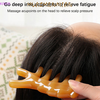 Lược Chải Tóc KRHB Thư Giãn Da Đầu Bấm huyệt Máy Mát Xa Di Động Lược Massage Năm Răng Rộng Lược Châm Cứu Trị Liệu Chống Tĩnh Điện Tóc Mịn MỚI