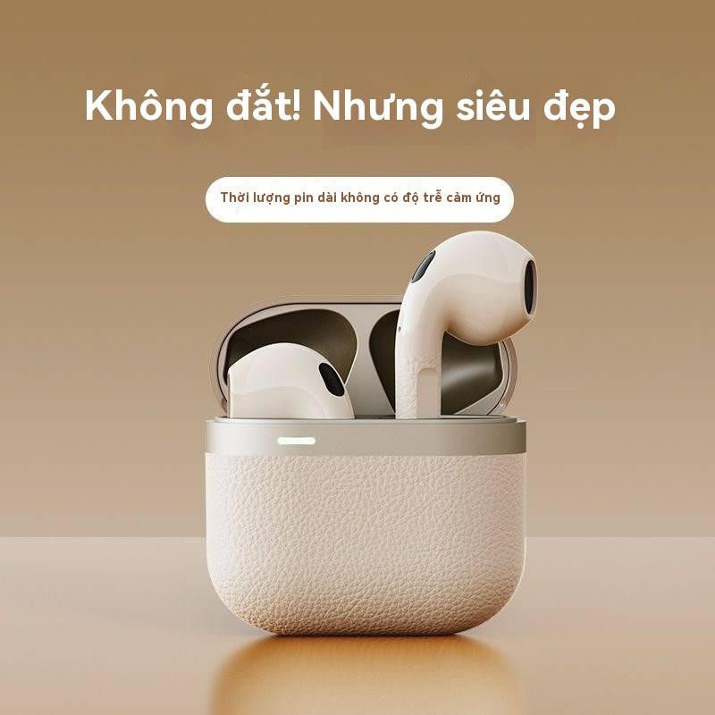 Tai nghe Bluetooth In-Ear Leather Pattern True Wireless Noise Cancellation Long Battery Life Sports 